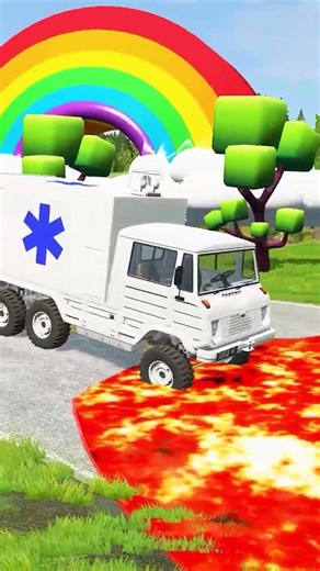 Cars and trucks vs Speed Bumps #short #beamng #beamngdrive #trucksvs #13