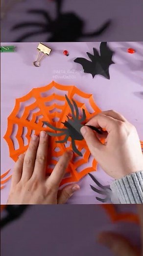 DIY Fácil Telaraña de Papel y Araña para Halloween | Decoraciones Rápidas y Baratas #TelarañaDePapel