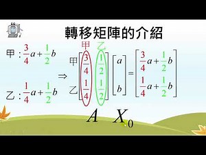 高中數學 矩陣 轉移矩陣1