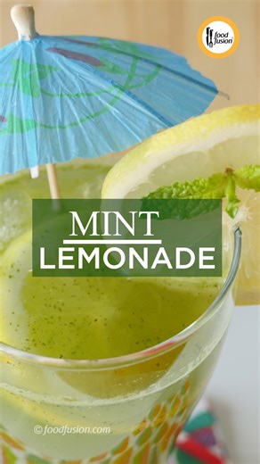 131K views · 1K reactions | Refresh yourself this summer with this refreshing Mint Lemonade recipe. #HappyCookingToYou #araywahh #lemonade #mint Ingredients: -Podina (Mint leaves) 1 Cup -Cheeni (Sugar) ½ Cup or to taste -Lemon juice ½ Cup -Pani (Water) 3-4 Cups -Ice cubes Directions: -In blender,add mint leaves,sugar,lemon juice,water and blend until well combined. | Food Fusion | Facebook