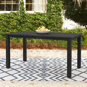 Dycanpo 6-Person Outdoor Dining Table, Weather-Resistant Rectangle Patio Table, 60x32x30in, Black