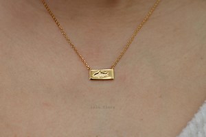 Dainty Shark Rectangle Bar Necklace, Gold Silver Statement Piece, Shark Imprint Minimalist Jewelry, Small Charms, Bridesmaid Her Gift - Etsy