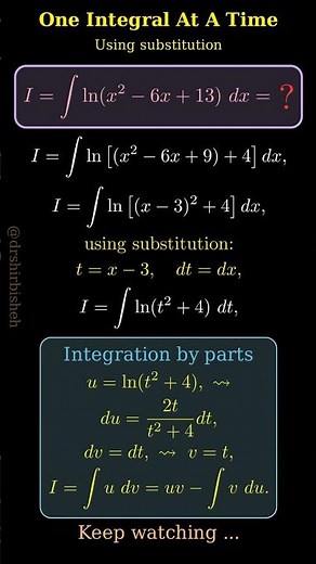 20. Indefinite Integral using substitution and integration by parts #calculus #integration #maths