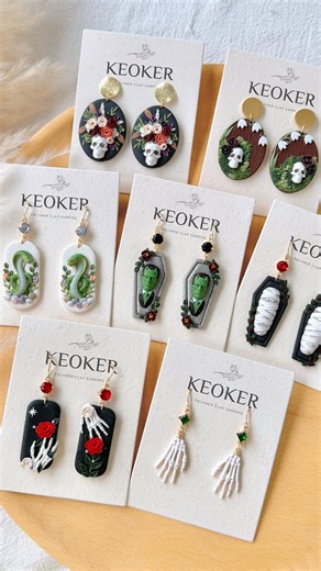 💀✨ Spooky, stylish, and so beautiful! I’m totally in love with these Halloween earrings! 🖤😍