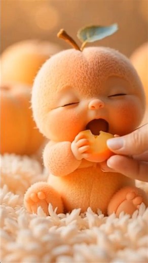 Baby Peach Eating ASMR 🍑 | Soft Chewing & Cute Smacking Sounds