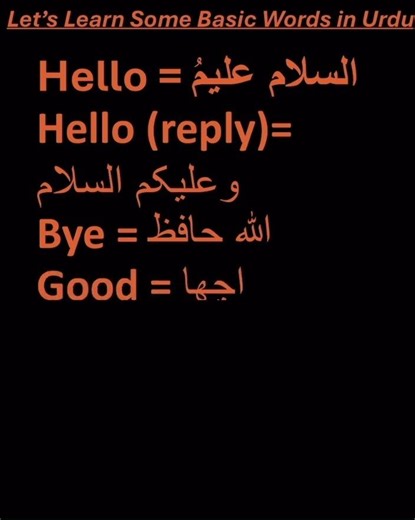 Session 2: Basic words in Urdu
