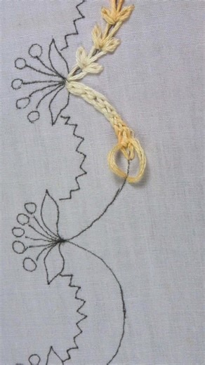 hand enbroidery heavy chain stitch, #reels #embroidery #crafts #diy #trending #shorts #stitch | RoseBorna