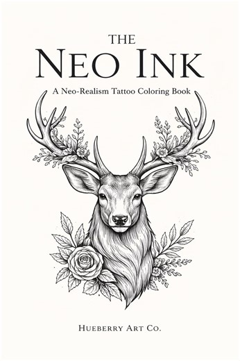 The Neo Ink: A Neo-realism Tattoo Coloring Book | Adult Coloring Pages | Tattoo-inspired Art | Printable - Etsy