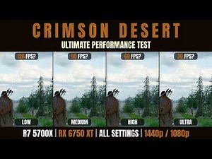 Crimson Desert | RX 6750 XT | 1440p / 1080p | All Settings | Performance Test