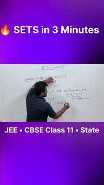 Sets Chapter One Shot Revision | Class 11 Maths | JEE, CUET, Boards