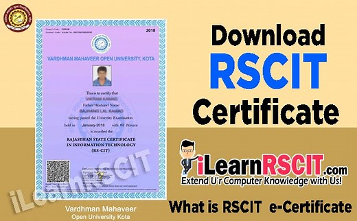 RSCIT Certificate Download 2024-25 | e-Certificate in Digilocker | Duplicate/ Old/ Provisional Certificate | RKCL Certificate Name Correction Form