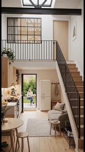 Tiny Loft Tour: Bright Kitchen, Cozy Loft & Skylight Bathroom Design Ideas