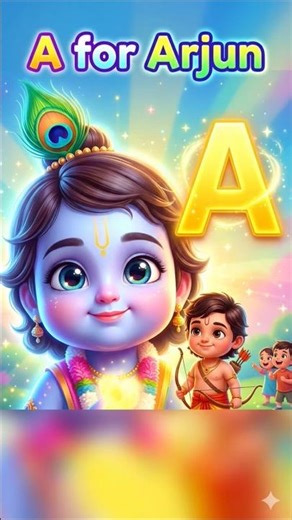 A for Arjun 🏹 | Krishna Teaches ABC 📚🎶 #shorts