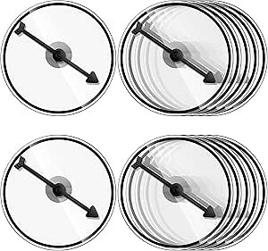 Chivao 10 Sets Game Spinner Wheel Clear Blank Erasable Math Game Spinner Board with Plastic Rotating Arrows for Prizes(4 x 4 Inch)