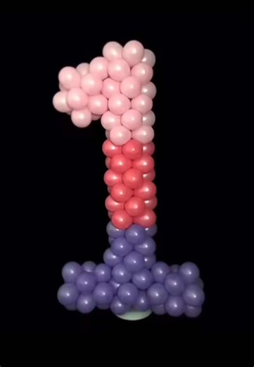 Balloon Number One Column Using a Floor Lamp Stand