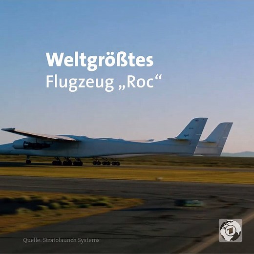 "Roc" ist das bisher größte jemals gebaute Flugzeug. Von ihm aus sollen künftig Trägerraketen ins All starten. | tagesschau
