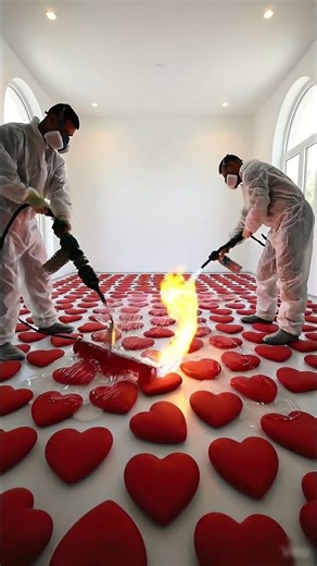 Red heart epoxy flooring