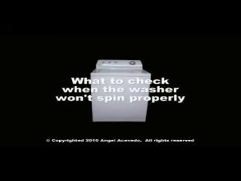 Performa Washing Machine Not Spinning The Clothes - See The Parts You Need To Check & Replace