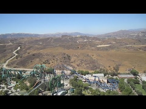 Lex Luthor Drop Of Doom left (west facing) on-ride HD POV Six Flags Magic Mountain