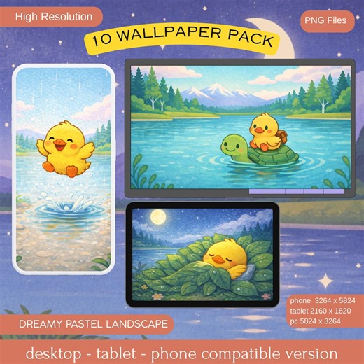 Cute Duck Wallpaper Pack iPhone Wallpaper iPad Wallpaper Phone & Desktop Wallpaper Kawaii Pastel Animal Wallpapers MacBook Background - Etsy Australia