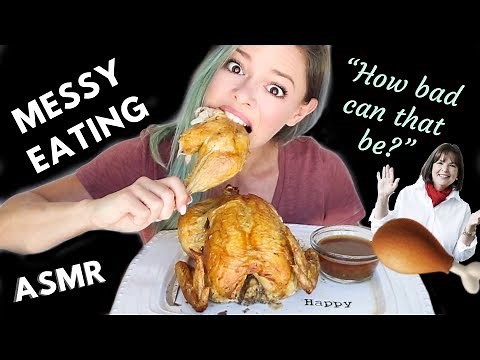 Ina Garten's Roast Chicken Mukbang | ASMR | Messy Eating!