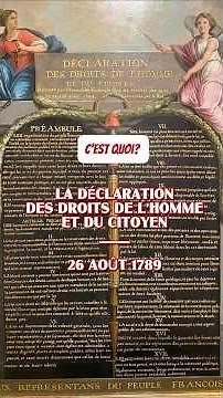 🇫🇷26 AOÛT 1789: DÉCLARATION DES DROITS DE L’HOMME ET DU CITOYEN