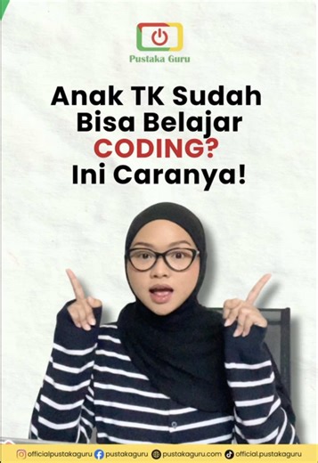 Sekarang anak TK pun sudah bisa belajar coding 😲💻 Tapi bukan coding rumit ya, melainkan belajar logika, pola berpikir, dan problem solving melalui permainan edukatif 🧩✨ Manfaatnya: 🧠 melatih logika sejak dini 🎯 meningkatkan kemampuan berpikir 🚀 membantu anak lebih siap belajar teknologi di masa depan Belajar konsep baru akan lebih mudah jika dibimbing tutor yang tepat 👨‍🏫📚 ✨ Pustaka Guru siap membantu belajar lebih terarah! 📍 Home visit khusus Yogyakarta 💻 Online seluruh Indonesia 💰 