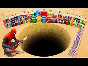 EXPERIMENT: Giant Toothpaste Eruption from Coca-Cola, Mtn Dew, Fanta vs Mentos in big Underground