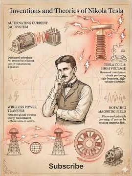 Nikola Tesla's Genius: AC, Wireless Power, Tesla Coil & Rotating Field! ⚡🔥 #NikolaTesla #ACCurrent
