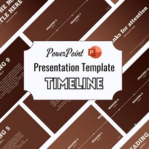 Brown Interactive Timeline Powerpoint Template • Clickable Navigation Slides • Minimal Editable Presentation - Etsy