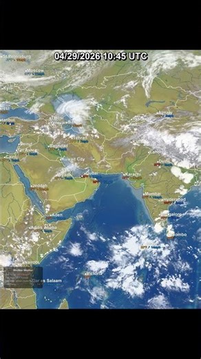 Meteosat-9 Indian Ocean Full Disk & Regional 24 Hour Weather | April 29, 2026 #shorts