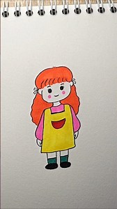 learn how to draw a little girl easily👩 #drawing #art #drawingprocess #drawing4kids #draw #shorts