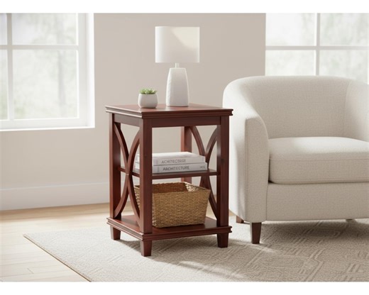 Solid Wood End Table, Rustic Farmhouse Accent Table, X-design Shelf Storage - Etsy