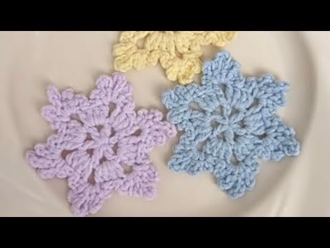“Crochet a Cute Snowflake ❄️ | Easy Beginner Tutorial”