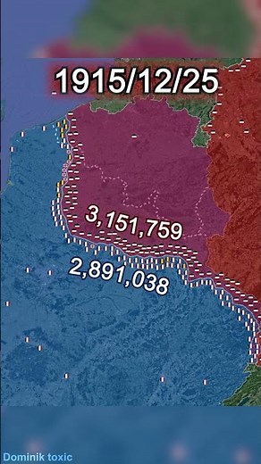 The Western Front (World War 1) *Every Day With Units* #shorts #animation #map