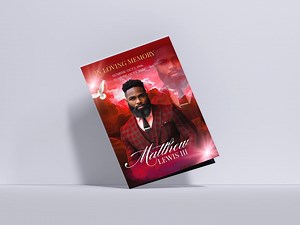 17x11 Red Sky Funeral Program Tabloid Template (8 Pages) | Bifold Tabloid Size Funeral Program Template| Red Funeral Program Canva - Etsy