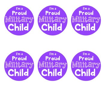 I’m a Proud Military Child! Printable Round Sticker Labels