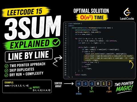 LeetCode 15: 3Sum Explained Line by Line | Best O(n²) Solution