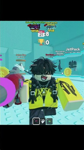 I can make people fly in this gravity tower, it's so much fun