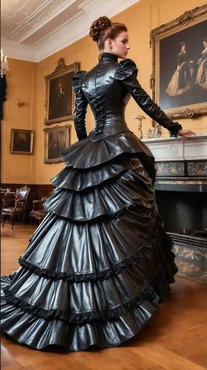 Victorian-Inspired Leather Bustle Dresses That Will Leave You Speechless #leather #victorian