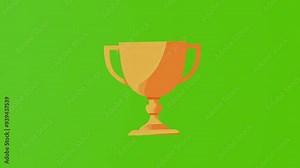 Winner Golden Cup animation.Winner Cartoon 4K animation on Green screen.can be use for your Project and Explainer Video.