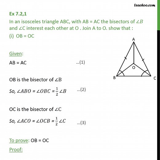 Ex 7.2, 1 - In an isosceles triangle ABC, with AB = AC - Ex 7.2