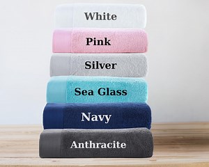 Monogrammed Turkish Cotton Hand Towel Set: Personalized Embroidered Gift - Etsy