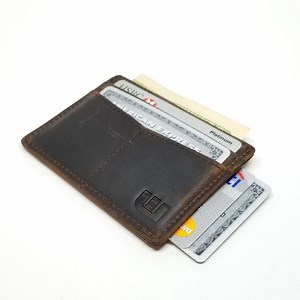 RFID Minimalist Front Pocket Wallet / Credit Card Holder with ID Window - Espresso "M"