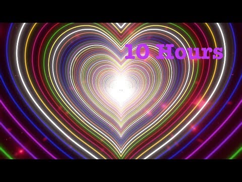 Beautiful Rainbow Hearts Tunnel Neon Romance Love🌈 Animation Background Video Effects HD.10 Hours