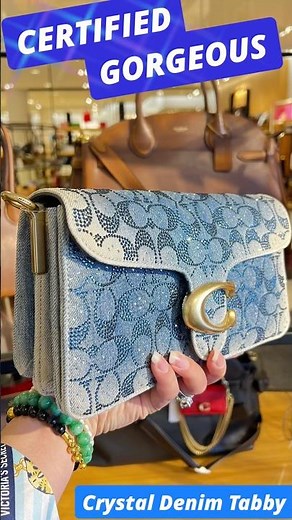 NEW COACH Crystal Signature Denim Tabby 26 Shoulder Bag 💙💙💙 #coach #coachtabby