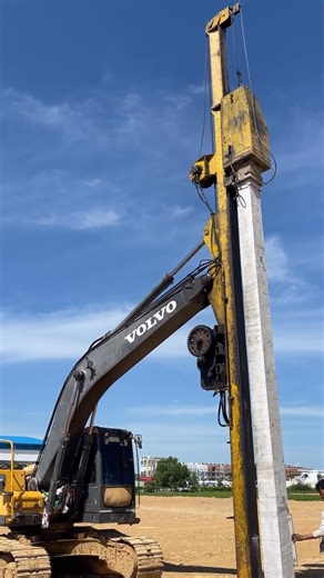 Efficient piling work with hammer machine handled by experts #civil #construction #excavator #machinery #process | Long Construction