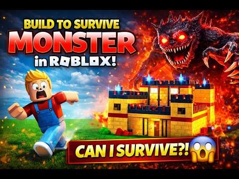 Roblox Build to Survive… GIANT MONSTERS ATTACK! 😨