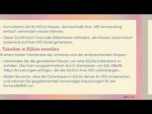 Erstellen einer SQLite-Datenbank aus einem XSD-Datenmodell