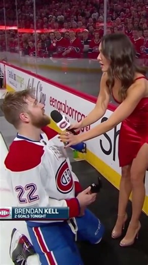 NHL players gets rejected by reporter during mid interview proposal #nhl #sports